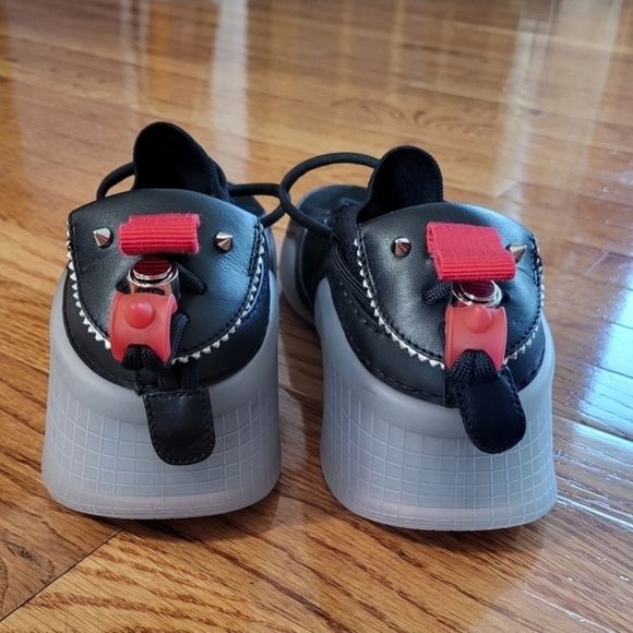 Christian Louboutin Black Sneakers with Red Highlights - Picture 3 of 9